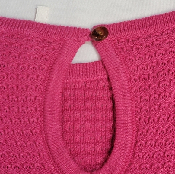 Anthropologie Martina Pointelle Rounded Neckline Pullover Sweater Pink XS - Picture 10 of 14